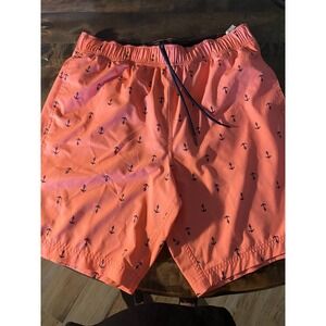 Men's Nautica Swim Suit‎ Pink with Navy Designs Size M